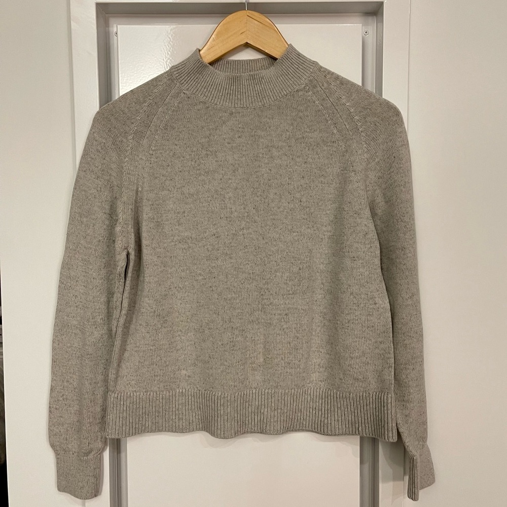Everlane Gray Mockneck Cotton Sweater